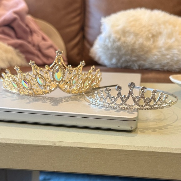 Elegant Gold and Silver Tiara Set - Picture 1 of 1